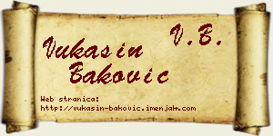 Vukašin Baković vizit kartica